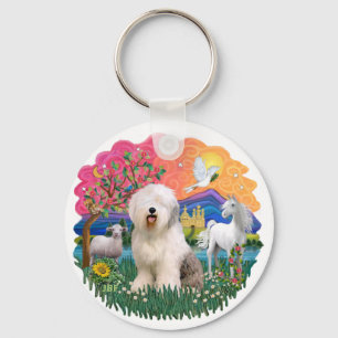 Old English Sheepdog #6 Key Ring