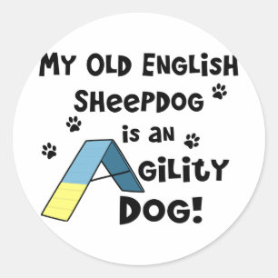 Old English Sheepdog Agility Dog Classic Round Sticker