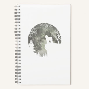 Old English Sheepdog And Moon Halloween Notebook