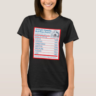 Old English Sheepdog Breed Owner  Nutrition Facts T-Shirt