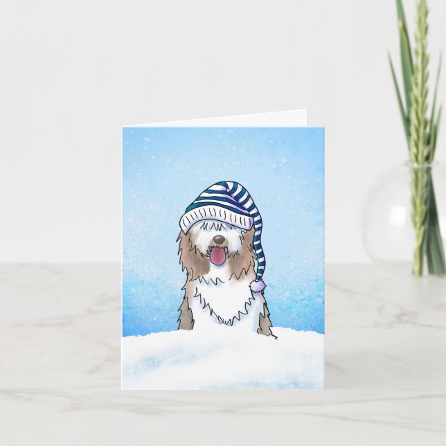Old English Sheepdog Christmas Card (Front)