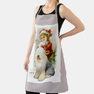 Old English Sheepdog Christmas Gifts Apron