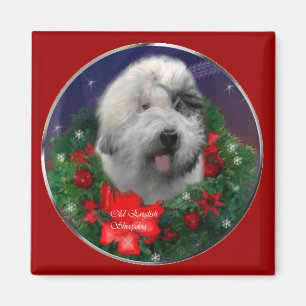 Old English Sheepdog Christmas Gifts Magnet