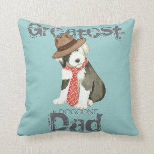 Old English Sheepdog Dad Cushion
