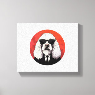 Old English Sheepdog Dog Businessman Canvas Print