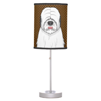 Old English Sheepdog Dog Cartoon Paws Table Lamps