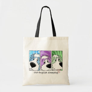 Old English Sheepdog Faces Tote Bag