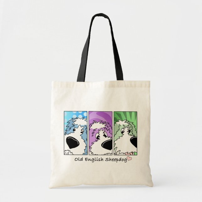 Old English Sheepdog Faces Tote Bag (Front)