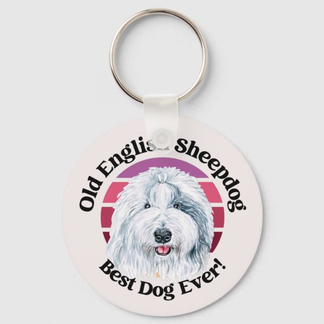 Old English Sheepdog funny quote  Key Ring (Front)