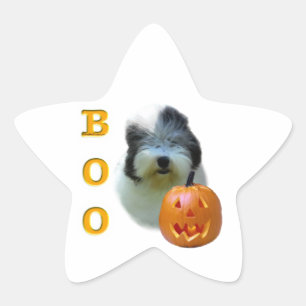 Old English Sheepdog Halloween Boo Star Sticker