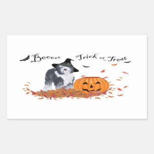 Old English Sheepdog Halloween Rectangular Sticker