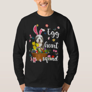 Old English Sheepdog Happy Easter Day Colourful Eg T-Shirt