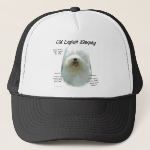 Old English Sheepdog History Design Trucker Hat