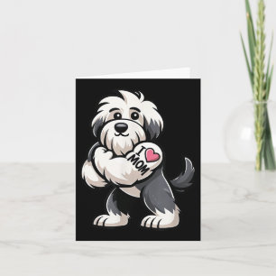 Old English Sheepdog I Love Mum Funny Dog Tattoo  Card