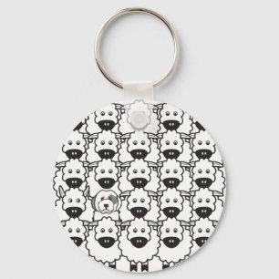 Old English Sheepdog in the Sheep Key Ring