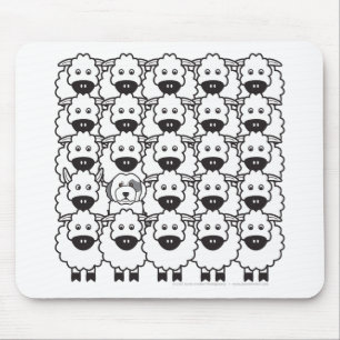 Old English Sheepdog in the Sheep Mouse Mat