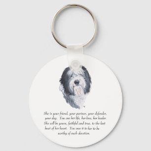 Old English Sheepdog Keepsakes Key Ring