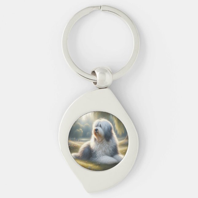 Old English Sheepdog Key Ring (Front)
