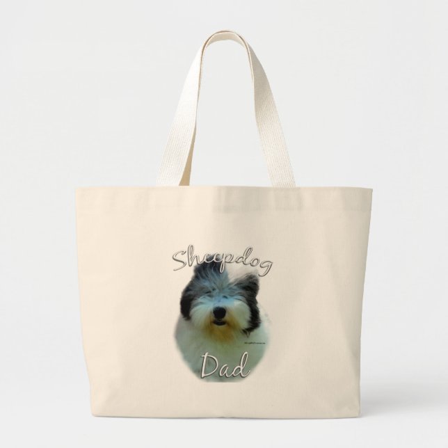 Old English Sheepdog Large Tote Bag (Front)
