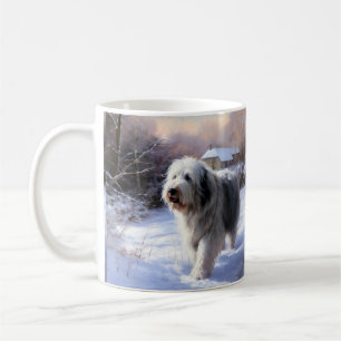 Old English Sheepdog Let It Snow Christmas Coffee Mug