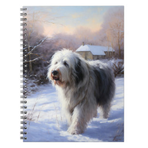 Old English Sheepdog Let It Snow Christmas Notebook