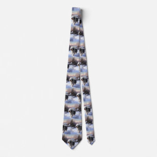 Old English Sheepdog Let It Snow Christmas Tie