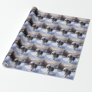 Old English Sheepdog Let It Snow Christmas Wrapping Paper