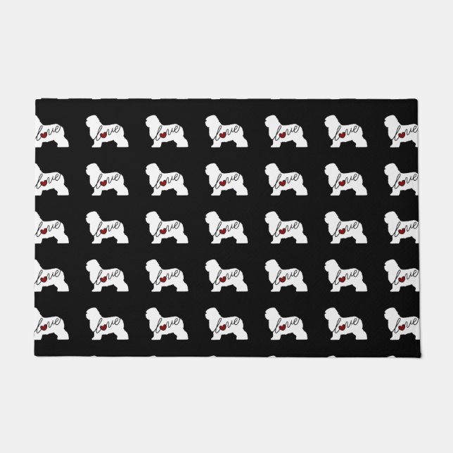 Old English Sheepdog Love Doormat (Front)
