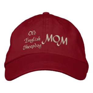 Old English Sheepdog, MOM Embroidered Hat