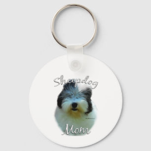 Old English Sheepdog Mum 2 Key Ring