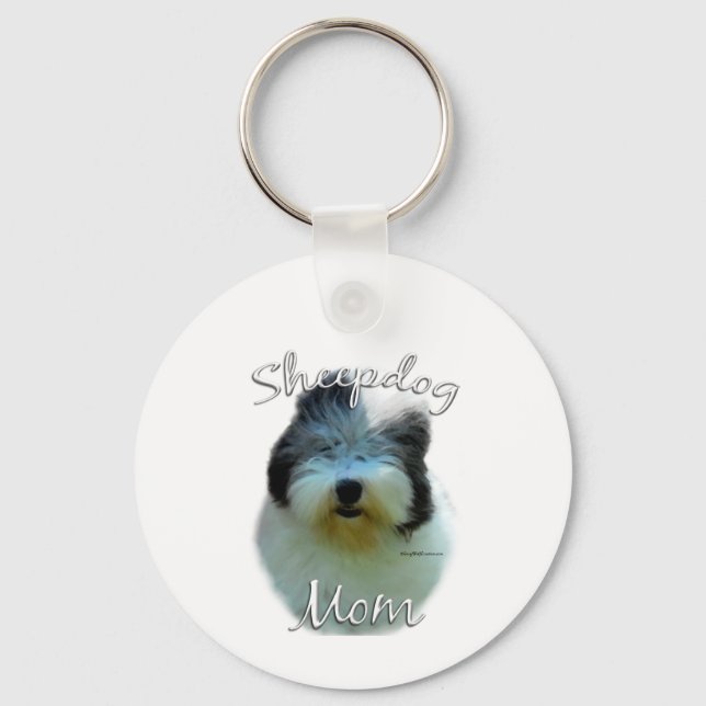Old English Sheepdog Mum 2 Key Ring (Front)