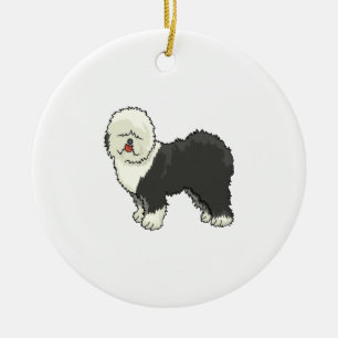 Old English sheepdog my friend Ceramic Tree Decoration