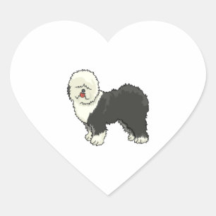 Old English sheepdog my friend  Heart Sticker
