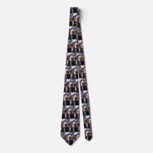 Old English Sheepdog on Paddle: A Scenic Adventure Tie