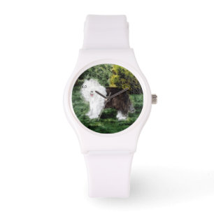 Old English Sheepdog Painting Watch