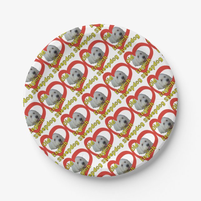 Old English Sheepdog Paper Plate (Front)