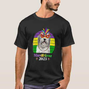Old English Sheepdog Party Dog Mardi Gras 2023 T-Shirt