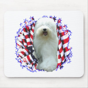 Old English Sheepdog Patriot Mouse Mat