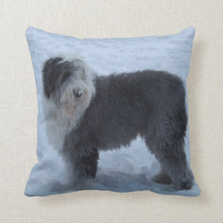 Old English Sheepdog Pillow - Snow Dog!