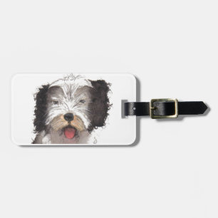 Old English Sheepdog Puppy Luggage Tag