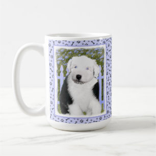 Old English Sheepdog Puppy Painting - Dog Art Coffee Mug
