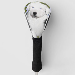 Old English Sheepdog Puppy Painting - Dog Art Golf Head Cover