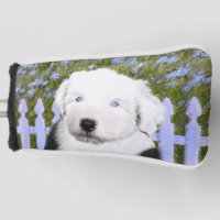 Old English Sheepdog Puppy Painting - Dog Art