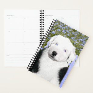 Old English Sheepdog Puppy Painting - Dog Art Planner