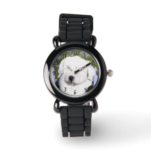 Old English Sheepdog Puppy Painting - Dog Art Watch