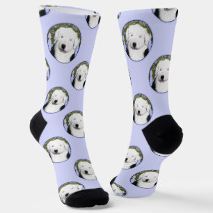 Old English Sheepdog Puppy Painting Pet Dog Art Socks