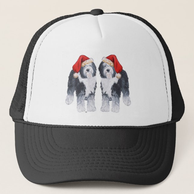 Old English Sheepdog Santa Hat (Front)