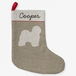 Old English Sheepdog Silhouette Dog Breed Holiday Small Christmas Stocking