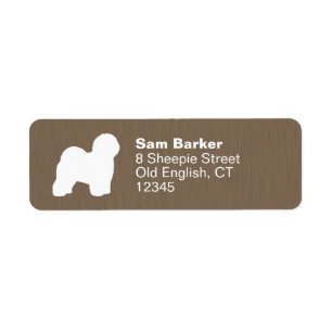 Old English Sheepdog Silhouette Dog Return Address