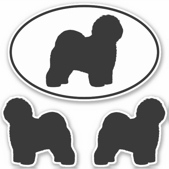 Old English Sheepdog Silhouettes Vinyl Sticker Set (Front)
